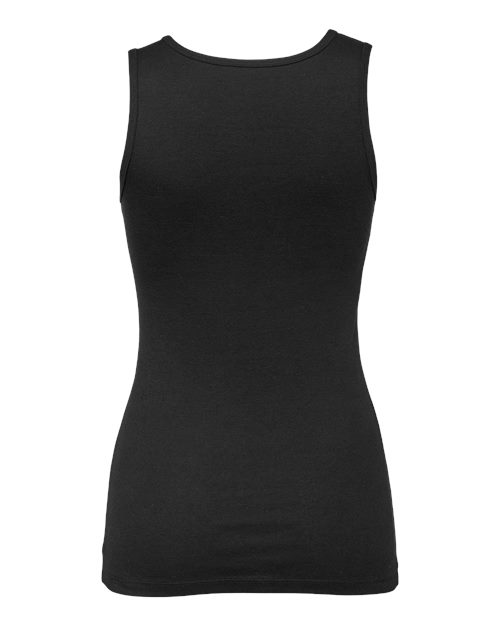 Women's Micro Rib Tank - Solid Black Blend Back