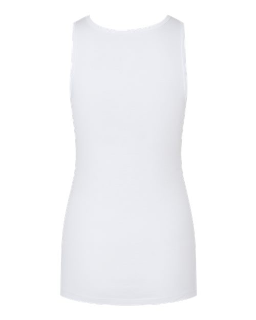 Women's Micro Rib Tank - Solid White Blend Back