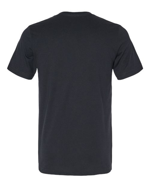 Unisex Heather CVC V-Neck Tee - Solid Black Blend Back