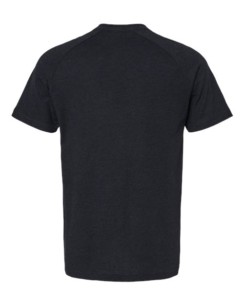 Men's Heather CVC Raglan Tee - Black Heather Back