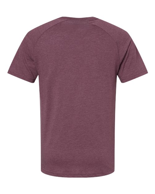 Men's Heather CVC Raglan Tee - Heather Maroon Back