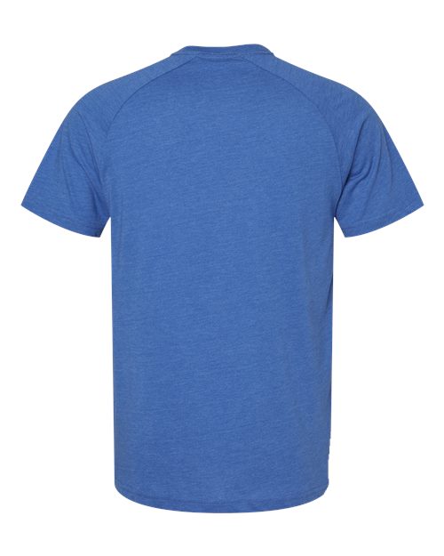 Men's Heather CVC Raglan Tee - Heather True Royal Back