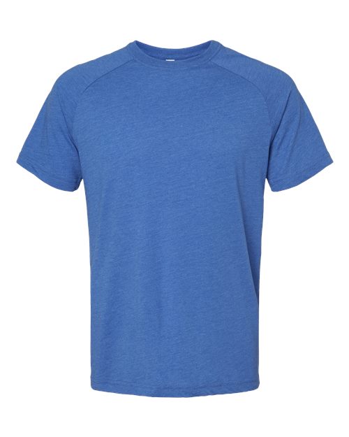 Men's Heather CVC Raglan Tee - Heather True Royal Front