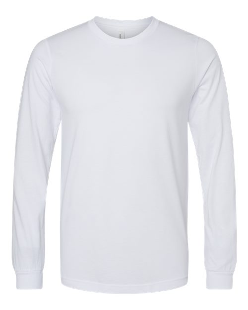 BELLA + CANVAS Heather CVC Long Sleeve Tee - Solid White Blend Front