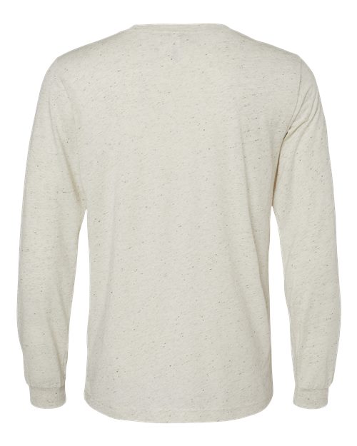 Unisex Triblend Long Sleeve Tee - Oatmeal Triblend Back