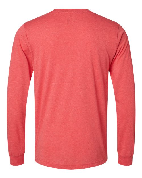Unisex Triblend Long Sleeve Tee - Red Triblend Back