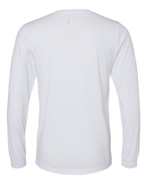 Unisex Triblend Long Sleeve Tee - Solid White Triblend Back