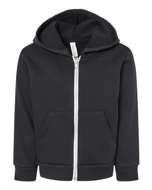Toddler Sponge Fleece Full-Zip Hoodie Sweatshirt - Black Front
