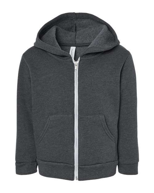 Toddler Sponge Fleece Full-Zip Hoodie Sweatshirt - Dark Grey Heather Front