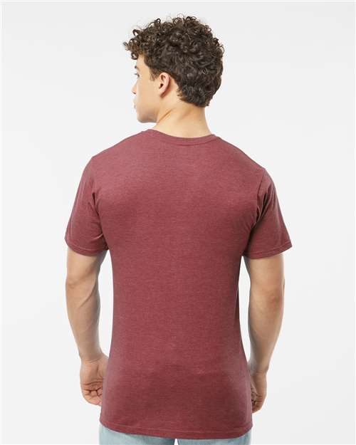 Unisex Heavyweight Jersey T-Shirt - Heather Burgundy Back