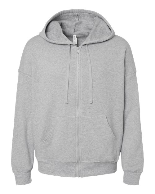 Unisex Sponge Fleece DTM Full-Zip Hoodie Sweatshirt - Athletic Heather Front