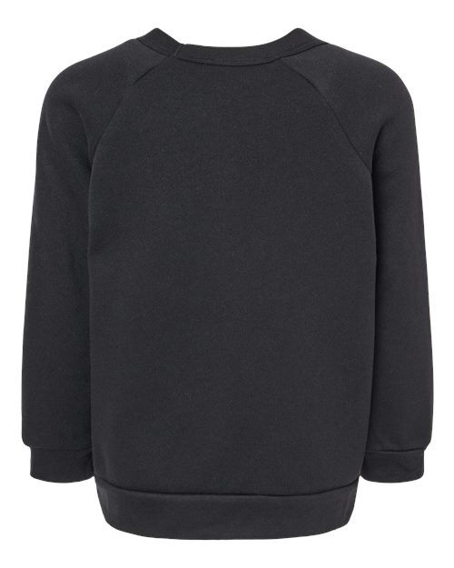 Toddler Sponge Fleece Raglan Crewneck Sweatshirt - Black Back