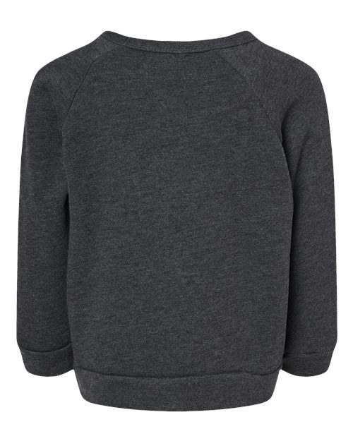 Toddler Sponge Fleece Raglan Crewneck Sweatshirt - Dark Grey Heather Back