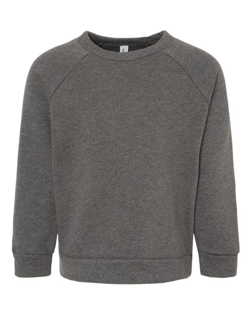 Toddler Sponge Fleece Raglan Crewneck Sweatshirt - Deep Heather Front