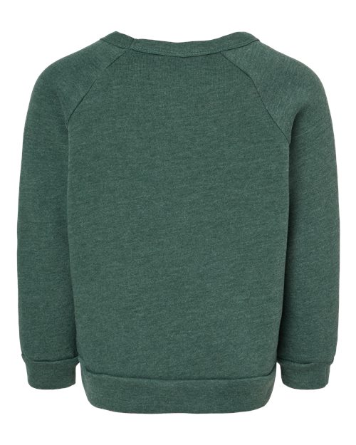 Toddler Sponge Fleece Raglan Crewneck Sweatshirt - Heather Forest Back