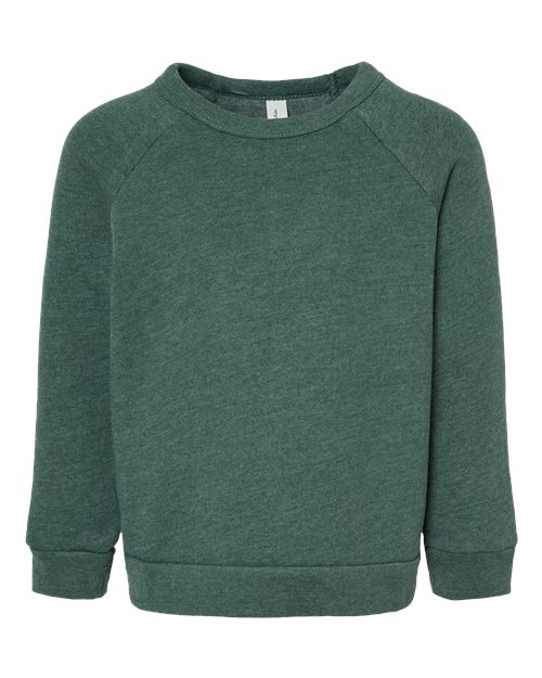 Toddler Sponge Fleece Raglan Crewneck Sweatshirt - Heather Forest Front