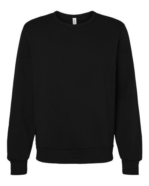 Unisex Sponge Fleece Classic Crewneck Sweatshirt - Black Front