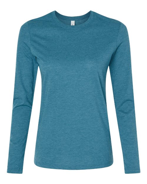 Women’s Jersey Long Sleeve Tee - Heather Deep Teal Front