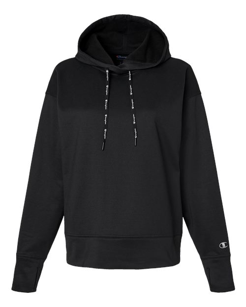 Women's Sport Hooded Sweatshirt - Black Front