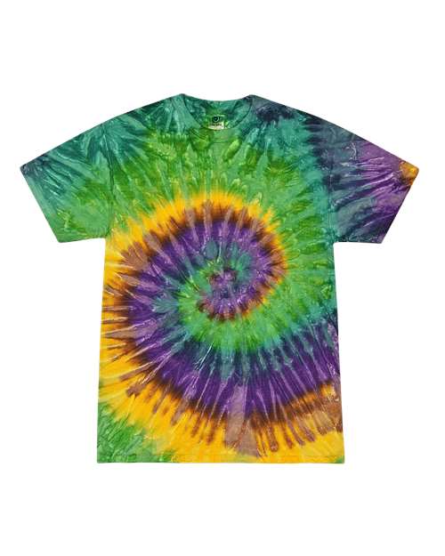 Unisex Multi-Color Tie-Dyed T-Shirt - Mardi Gras Front