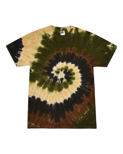 Youth Multi-Color Tie-Dyed T-Shirt - Camo Swirl Front