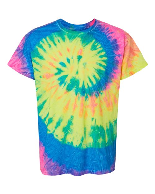 Youth Multi-Color Tie-Dyed T-Shirt - Neon Rainbow Front