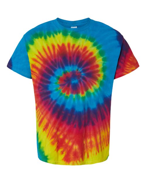 Youth Multi-Color Tie-Dyed T-Shirt - Reactive Rainbow Front