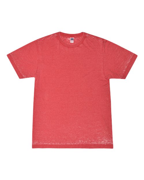 Unisex Acid Wash Burnout T-Shirt - Ruby Front