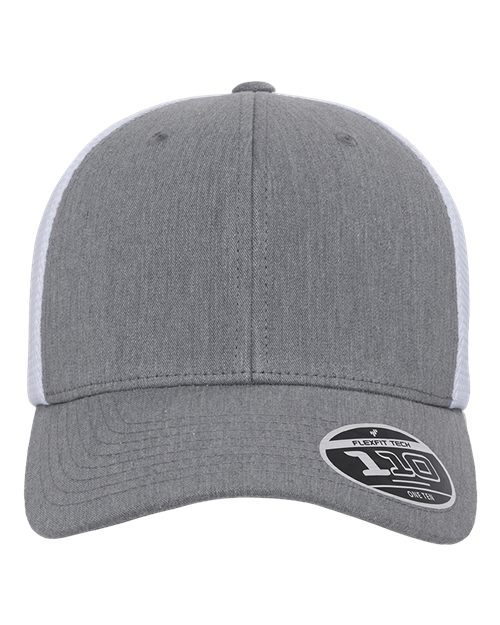 Flexfit 110® Mesh-Back Cap - Heather Grey/ White Front