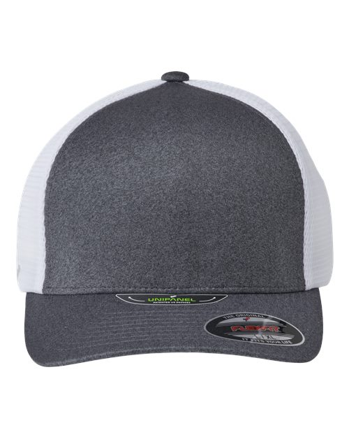 Unipanel™ Trucker Cap - Melange Dark Grey/ White Front