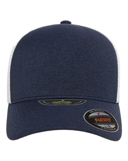 Unipanel™ Trucker Cap - Melange Navy/ White Front