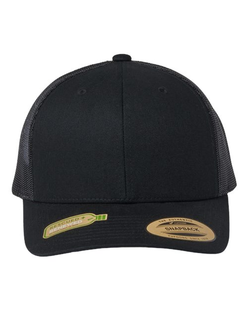 Sustainable Retro Trucker Cap - Black Front