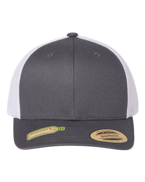 Sustainable Retro Trucker Cap - Charcoal/ White Front