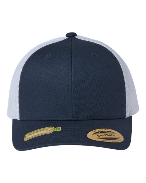 Sustainable Retro Trucker Cap - Navy/ White Front