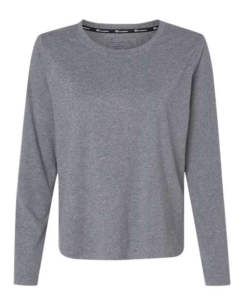 Women's Sport Soft Touch Long Sleeve T-Shirt - Ebony Heather Front