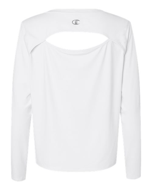 Women's Sport Soft Touch Long Sleeve T-Shirt - White Back