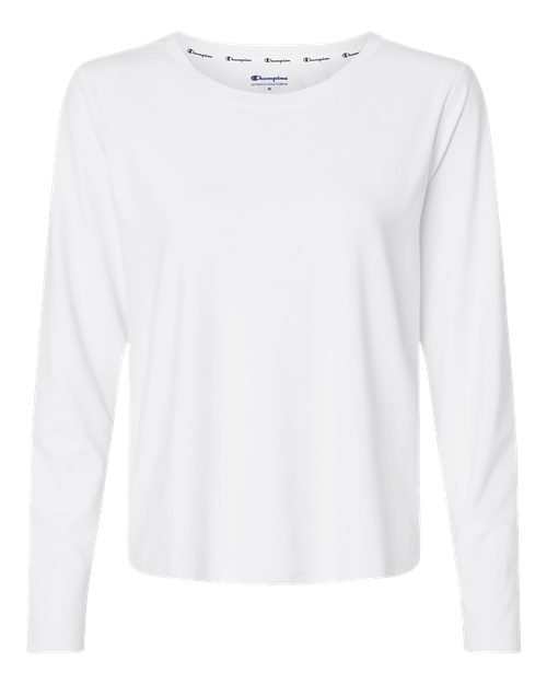 Women's Sport Soft Touch Long Sleeve T-Shirt - White Front