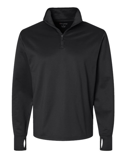 Unisex Sport Quarter-Zip Pullover - Black Front