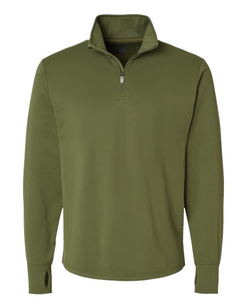 Unisex Sport Quarter-Zip Pullover - Fresh Olive Front