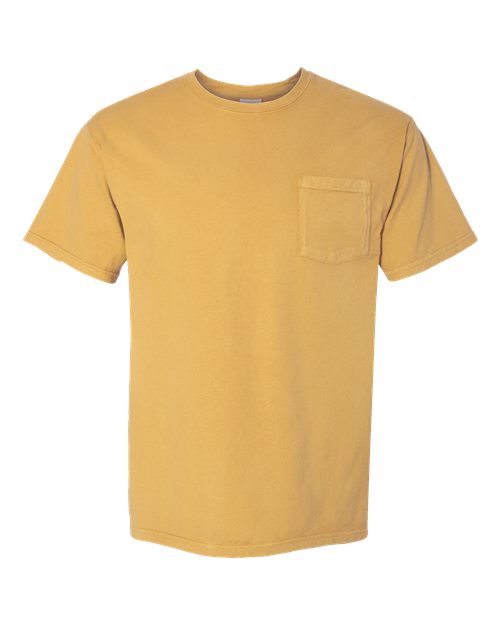 Unisex Garment-Dyed Pocket T-Shirt - Artisan Gold Front