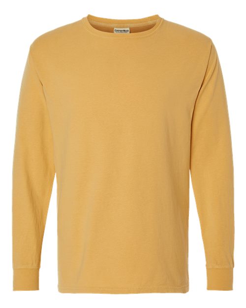 Unisex Garment-Dyed Long Sleeve T-Shirt - Artisan Gold Front