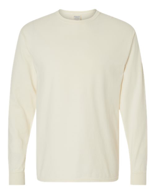 Unisex Garment-Dyed Long Sleeve T-Shirt - Parchment Front