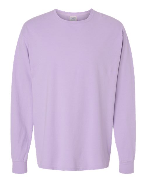 Unisex Garment-Dyed Long Sleeve T-Shirt - Future Lavender Front
