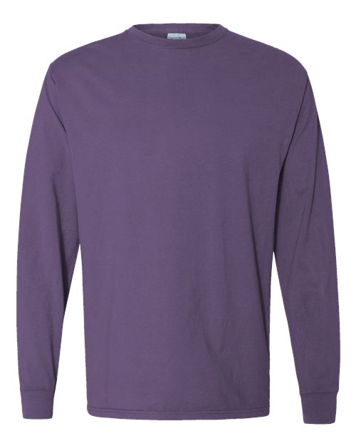 Unisex Garment-Dyed Long Sleeve T-Shirt - Grape Soda Front