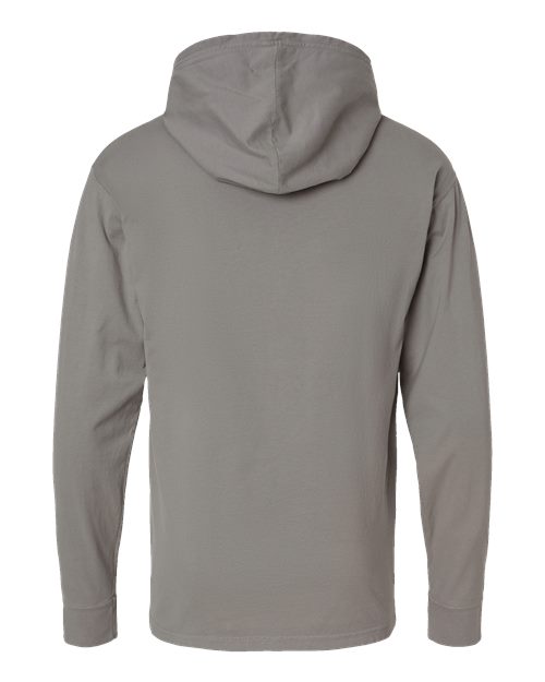 Unisex Garment-Dyed Jersey Hooded Long Sleeve T-Shirt - Concrete Grey Back