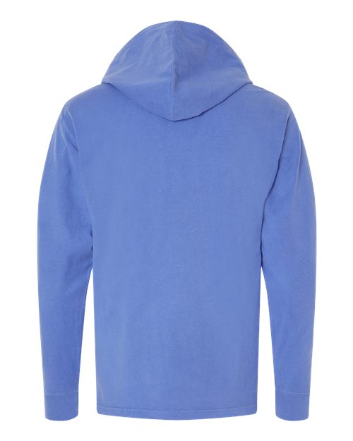 Unisex Garment-Dyed Jersey Hooded Long Sleeve T-Shirt - Deep Forte Blue Back