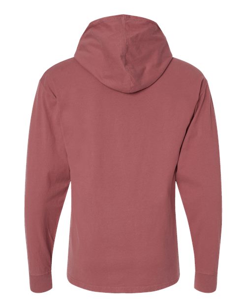 Unisex Garment-Dyed Jersey Hooded Long Sleeve T-Shirt - Nantucket Red Back