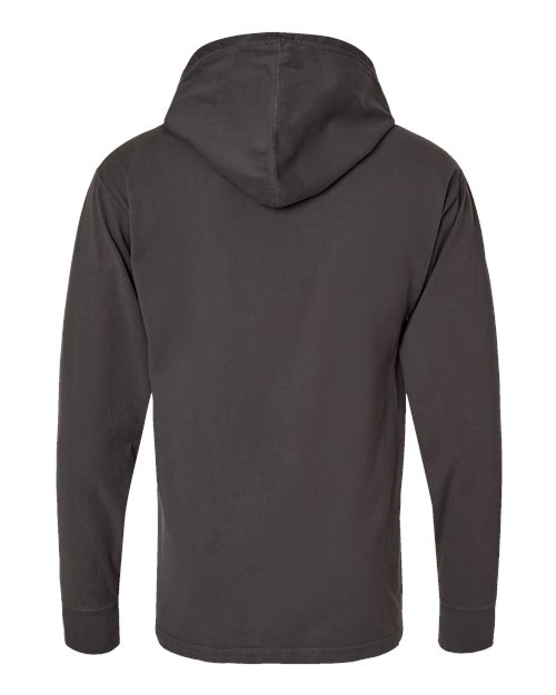 Unisex Garment-Dyed Jersey Hooded Long Sleeve T-Shirt - New Railroad Grey Back