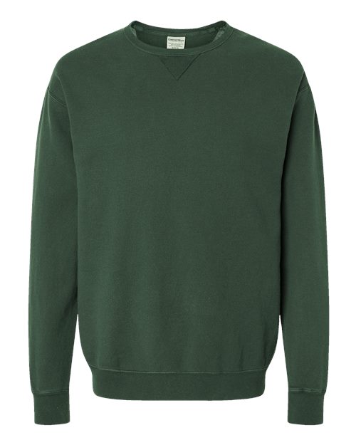 Unisex Garment-Dyed Crewneck Sweatshirt - Field Green Front