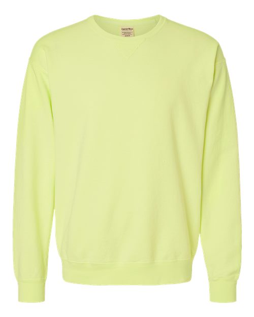 Unisex Garment-Dyed Crewneck Sweatshirt - Chic Lime Front